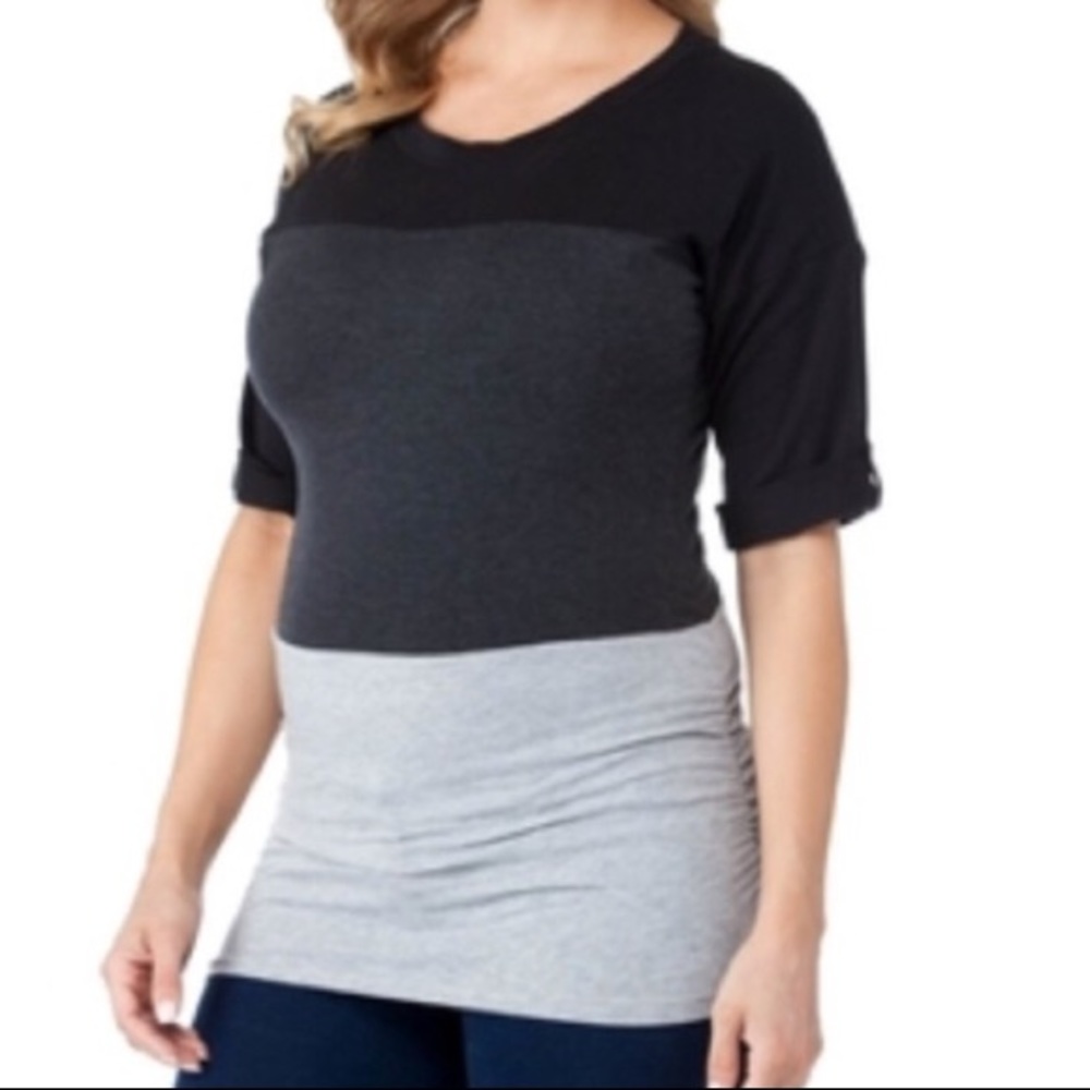 NEW Planet Motherhood Maternity Colorblock Top